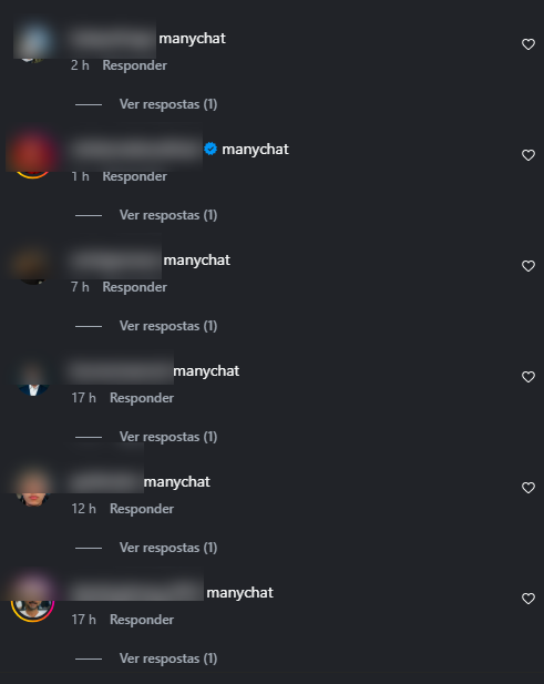 Print real de reação e comentário funcionando